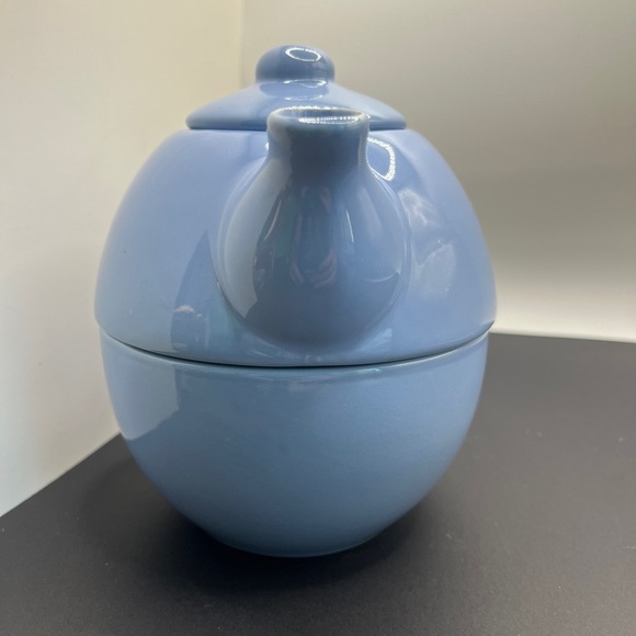Pier 1 Blue Ceramic Stoneware Tea For One Stackable Teapot Excellent Condition - Picture 5 of 9